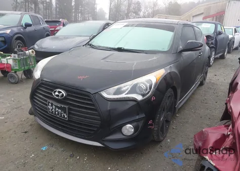 2015 Hyundai Veloster Turbo z USA, uszkodzony, nr VIN KMHTC6AE6FU232875